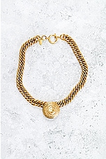 FWRD Renew Chanel Cambon Double Chain Necklace in Gold, view 2, click to view large image.