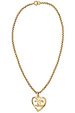 FWRD Renew Chanel Coco Mark Heart Necklace in Gold, view 1, click to view large image.