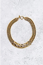 FWRD Renew Chanel Logo Chain Necklace in Gold, view 2, click to view large image.