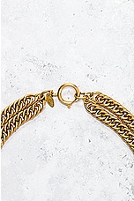 FWRD Renew Chanel Logo Chain Necklace in Gold, view 4, click to view large image.