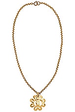 FWRD Renew Chanel Coco Mark Flower Necklace in Gold, view 1, click to view large image.