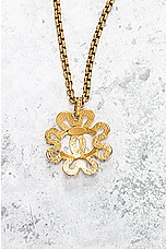 FWRD Renew Chanel Coco Mark Flower Necklace in Gold, view 3, click to view large image.