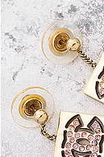 FWRD Renew Chanel Coco Mark Drop Earrings in Light Gold, view 4, click to view large image.