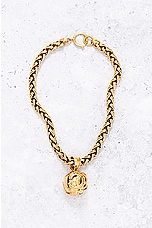 FWRD Renew Chanel Coco Mark Chain Necklace in Gold, view 2, click to view large image.