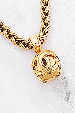 FWRD Renew Chanel Coco Mark Chain Necklace in Gold, view 3, click to view large image.