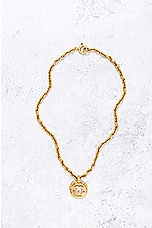 FWRD Renew Chanel Coco Mark Pendant Necklace in Gold, view 2, click to view large image.