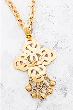 FWRD Renew Chanel Coco Mark Necklace in Gold, view 3, click to view large image.