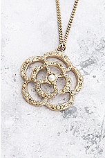 FWRD Renew Chanel Coco Mark Camellia Necklace in Light Gold, view 4, click to view large image.