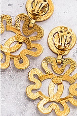 FWRD Renew Chanel 1995 CC Clover Earrings in Gold, view 4, click to view large image.