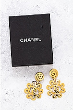 FWRD Renew Chanel 1995 CC Clover Earrings in Gold, view 7, click to view large image.