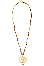 FWRD Renew Chanel 1995 Coco Mark Heart Necklace in Gold, view 1, click to view large image.
