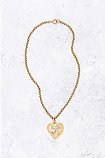 FWRD Renew Chanel 1995 Coco Mark Heart Necklace in Gold, view 2, click to view large image.