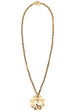 FWRD Renew Chanel Coco Mark Necklace in Gold, view 1, click to view large image.