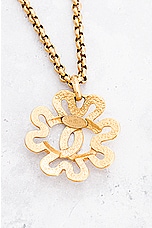 FWRD Renew Chanel Coco Mark Necklace in Gold, view 4, click to view large image.