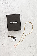 FWRD Renew Chanel Coco Mark Rhinestone Necklace in Gold, view 8, click to view large image.