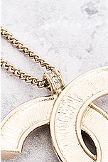 FWRD Renew Chanel Coco Mark Pendant Necklace in Light Gold, view 6, click to view large image.