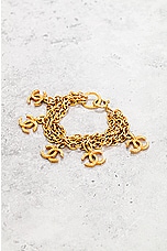 FWRD Renew Chanel Coco Mark Chain Bracelet in Gold, view 2, click to view large image.