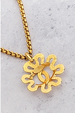 FWRD Renew Chanel Coco Mark Pendant Necklace in Gold, view 4, click to view large image.