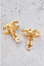 FWRD Renew Chanel Turnlock Clip-On Earrings in Gold, view 6, click to view large image.
