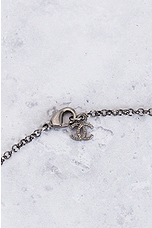 FWRD Renew Chanel Coco Mark Pendant Necklace in Gunmetal, view 4, click to view large image.