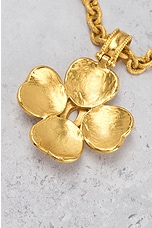 FWRD Renew Chanel Coco Mark Clover Necklace in Gold, view 4, click to view large image.