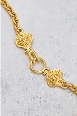 FWRD Renew Chanel Coco Mark Clover Necklace in Gold, view 5, click to view large image.