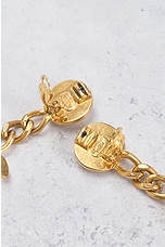 FWRD Renew Chanel Coco Mark Turnlock Swing Earrings in Gold, view 4, click to view large image.
