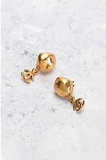 FWRD Renew Chanel Coco Mark Swing Earrings in Gold, view 4, click to view large image.