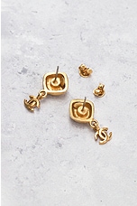 FWRD Renew Chanel Coco Mark Swing Earrings in Gold, view 5, click to view large image.