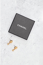 FWRD Renew Chanel Coco Mark Swing Earrings in Gold, view 6, click to view large image.