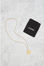 FWRD Renew Chanel Coco Mark Pendant Necklace in Gold, view 6, click to view large image.