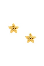 FWRD Renew Chanel Coco Mark Flower Earrings in Gold, view 1, click to view large image.