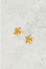 FWRD Renew Chanel Coco Mark Flower Earrings in Gold, view 2, click to view large image.