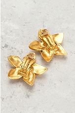 FWRD Renew Chanel Coco Mark Flower Earrings in Gold, view 4, click to view large image.