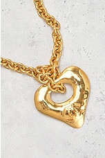 FWRD Renew Chanel Coco Mark Heart Necklace in Gold, view 3, click to view large image.