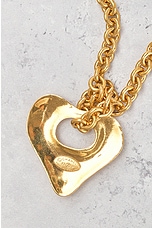 FWRD Renew Chanel Coco Mark Heart Necklace in Gold, view 4, click to view large image.