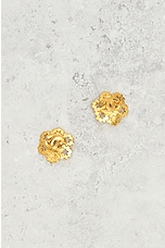 FWRD Renew Chanel Coco Mark Clip-On Earrings in Gold, view 2, click to view large image.