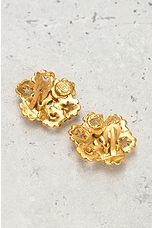 FWRD Renew Chanel Coco Mark Clip-On Earrings in Gold, view 3, click to view large image.