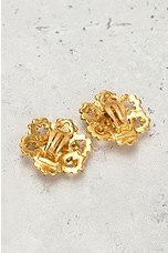 FWRD Renew Chanel Coco Mark Clip-On Earrings in Gold, view 4, click to view large image.