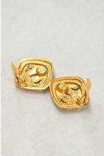 FWRD Renew Chanel Coco Mark Diamond Clip-On Earrings in Gold, view 3, click to view large image.