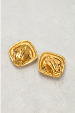 FWRD Renew Chanel Coco Mark Diamond Clip-On Earrings in Gold, view 4, click to view large image.