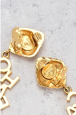 FWRD Renew Chanel Logo Clip-On Earrings in Gold, view 3, click to view large image.