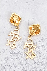 FWRD Renew Chanel Logo Clip-On Earrings in Gold, view 5, click to view large image.