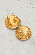 FWRD Renew Chanel Lion Earrings in Gold, view 3, click to view large image.