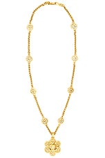 FWRD Renew Chanel 1995 Coco Mark Necklace in Gold, view 1, click to view large image.