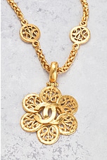 FWRD Renew Chanel 1995 Coco Mark Necklace in Gold, view 3, click to view large image.