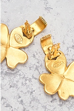FWRD Renew Chanel Coco Mark Clover Swing Earrings in Gold, view 5, click to view large image.