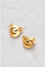 FWRD Renew Chanel 1997 Coco Mark Clip-On Earrings in Gold, view 3, click to view large image.