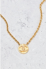 FWRD Renew Chanel Coco Mark Rhinestone Pendant Necklace in Gold, view 3, click to view large image.