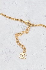 FWRD Renew Chanel Coco Mark Rhinestone Pendant Necklace in Gold, view 5, click to view large image.